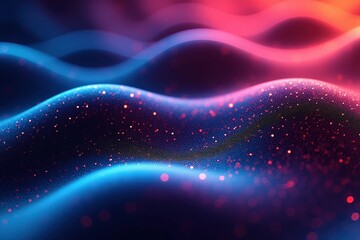 Wall Mural - a stunning abstract digital artwork depicting colorful waves with sparkling particles, evoking a sen