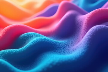 Wall Mural - a vibrant and colorful close-up of soft, flowing fabric textiles in rich shades of blue, pink, and p