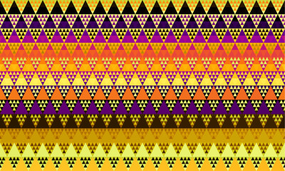 Fototapete - A Colorful and Engaging Geometric Pattern Featuring an Array of Triangles and Dots