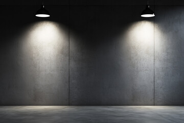 Poster - minimalistic room with single lamp casting light on clean textures