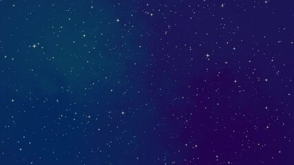 Wall Mural - 4k animated starry night background with twinkling and rotating stars