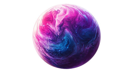 Wall Mural - Mysterious neon purple planet isolated on transparent background, fantastic space illustration, astronomical art, fantasy cutout for design 