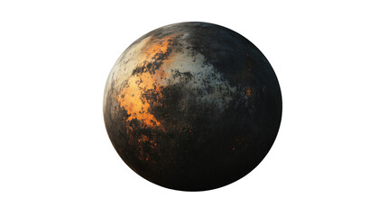 Wall Mural - Scary mysterious black planet, fantastic space illustration, alien world, isolated on transparent background, cutout 