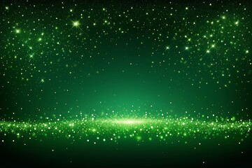Wall Mural - green glitter background with stars and sparkles