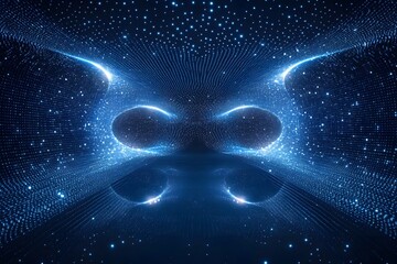 Poster - Abstract digital butterfly, deep space background
