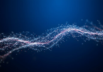 Wall Mural - Abstract digital network connection blue background