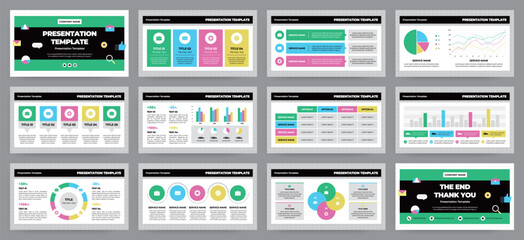 Wall Mural - modern presentation slide templates. infographic elements template set for web, print, annual report