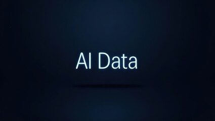 Ai Data. AI data glowing text futuristic digital technology background