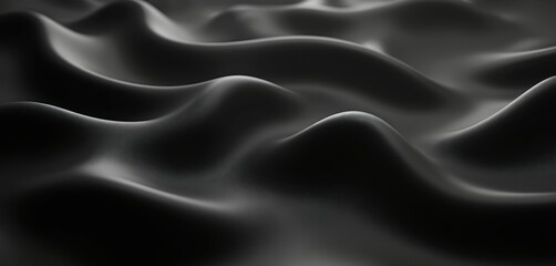 Poster - Abstract wavy black white background. Fluid, dynamic wave pattern. Smooth curves, elegant lines create visual texture. Minimalist design projects, modern art concepts in greyscale for presentation