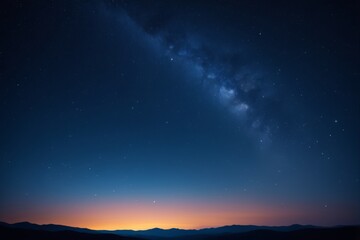 Wall Mural - starry sky with a bright orange glow and a few stars