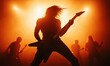 © NovaVision - Heavy Metal Guitarist Performing on Stage with Dramatic Lighting