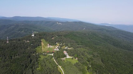 Wall Mural - Aerial summer view of Koprivkite area at Rhodopes Mountain, Plovdiv Region, Bulgaria