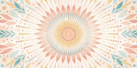 Wall Mural - Pastel Floral Mandala Radiating Serenity and Tranquility An Enchanting Design for Decor