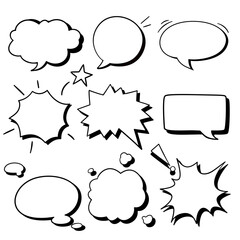 set of comic speech bubbles vector