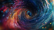 © Arty&Happy - Futuristic data stream swirls with energy, creating mesmerizing display of color and motion, inspiring sense of wonder and innovation
