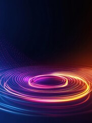 Poster - Colorful swirling light patterns create a vibrant artistic display in a dark background setting. Generative AI