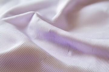 Wall Mural - Close-up of light purple striped cotton fabric with soft folds and subtle texture, creating an elegant and calming background for various creative projects and designs.