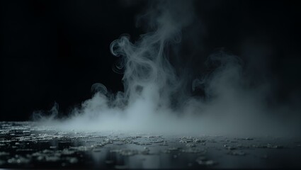 Wall Mural - this image, created with ai, is a stunning and atmospheric digital artwork. it features a dark, hori