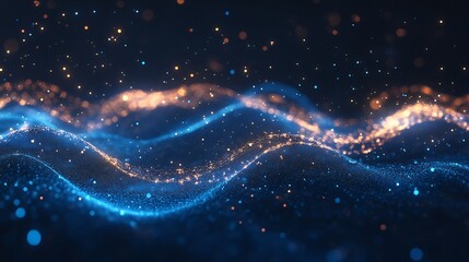 futuristic sound wave with data particles