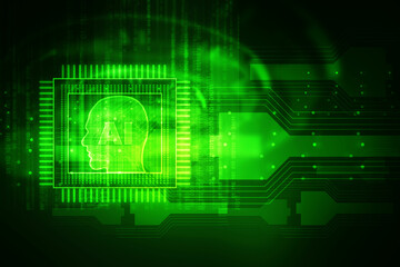 2d illustration Artificial Intelligence (AI) concept
