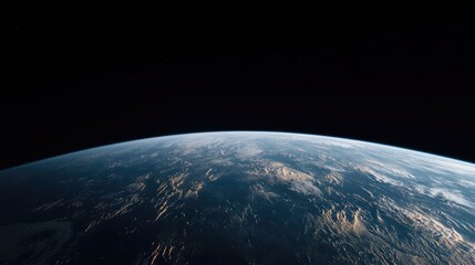 Wall Mural - earth's curve from space blue planet overview