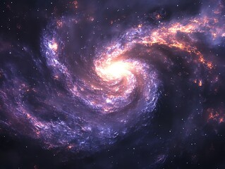 Wall Mural - Exploring a Deep Space Galaxy with Swirling Nebula and Distant Stars