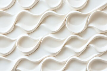 Aufkleber - Textured white surface with flowing waves creates a calming artistic ambiance in modern design settings