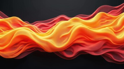 Aufkleber - Abstract Orange and Red Waves on Dark Background