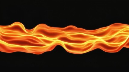 Aufkleber - Abstract Orange and Red Waves on Dark Background