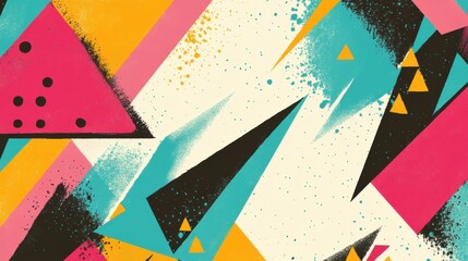 Fototapete - Colorful abstract geometric patterns create a vibrant visual effect in contemporary design. Generative AI
