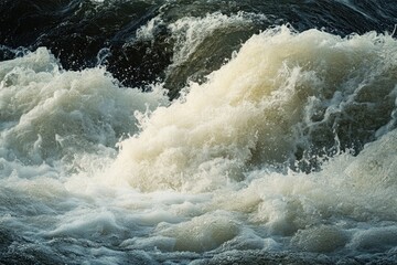 Wall Mural - a close-up view of a wave in a body of water, great for use in ocean-themed projects or as a backgro