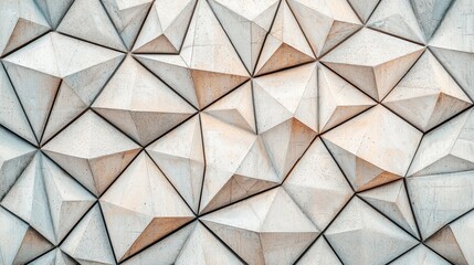 Wall Mural - Abstract Geometric Wall Design with Three-Dimensional Triangles