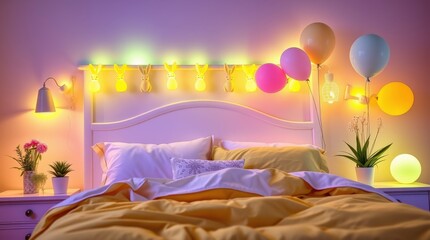 Wall Mural - festive bed in the morning