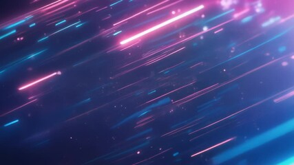 Aufkleber - Futuristic Purple and Blue Neon Background with Geometric Light Lines