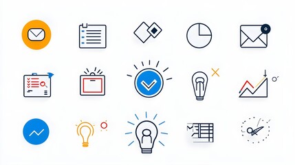 Aufkleber - Minimal and modern icon set illustrating various digital education and virtual presentation elements including online classrooms  remote tools  and live training sessions