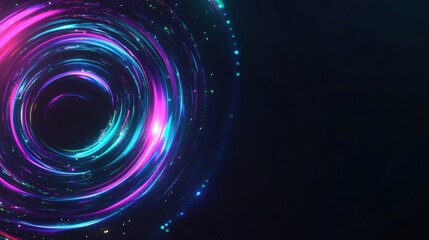 Aufkleber - Vibrant swirl of colorful lights creates an abstract pattern in dark background during digital art creation. Generative AI