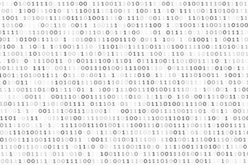 White digital matrix of binary code numbers background