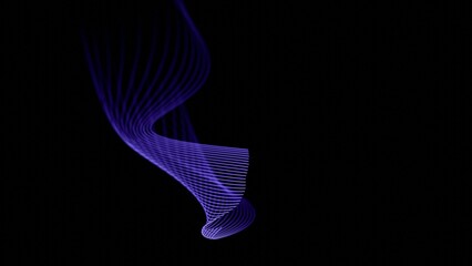 Aufkleber - Abstract glAbstract glowing purple lines forming smooth waves on a dark background, creating a modern and futuristic design with a minimalist aesthetic..............