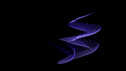 Aufkleber - Abstract glAbstract glowing purple lines forming smooth waves on a dark background, creating a modern and futuristic design with a minimalist aesthetic..............
