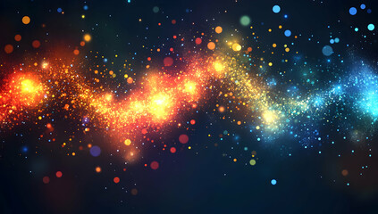Wall Mural - abstract background with colorful bokeh lights and stars.