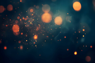 Wall Mural - abstract blurred bokeh lights on a dark blue background,