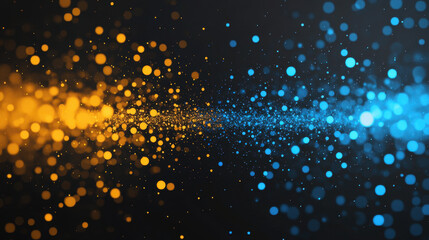 Wall Mural - vibrant blue and yellow particles create dynamic visual effect, representing energy and movement in 