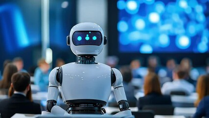 Wall Mural - a workshop setting where employees are learning about artificial intelligence and automation technol