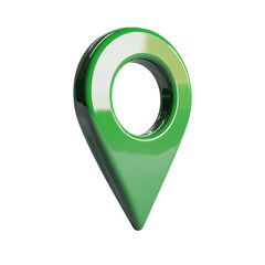 Wall Mural - a green glossy location pin pointer is displayed against a transparent backdrop it is ideal for indi