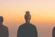© igor - Sunset view featuring silhouettes of individuals reflecting on n