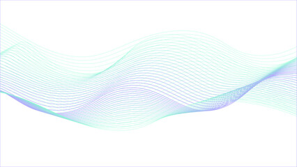 Wall Mural - abstract colored 3d waves on a white background. dynamic flowing wave lines design element.