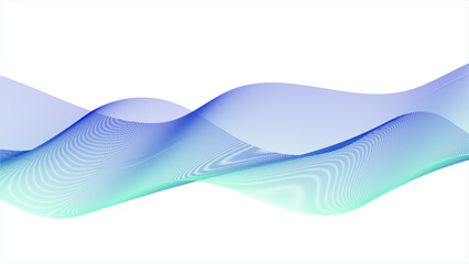 Wall Mural - Abstract blend blue wave line science. Dynamic flowing wave lines design element.