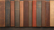 © Keopaserth - Old books lined up on shelf, showcasing various textures and colors. collection features worn leather and fabric covers, creating nostalgic atmosphere