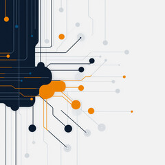 Wall Mural - digital network abstract: a dynamic abstract illustration, conveying the intricate interconnectednes