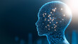 © CreativeIMGIdeas - Digital Mind: A holographic human head profile is illuminated by neural networks and sparkling connections to create a futuristic, technologically advanced image.